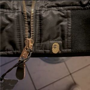Men's Black & Gold A Bathing Ape "Bape" Bomber Jacket Size XXL